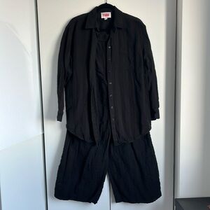 Solid & Striped Oxford Tunic and Delaney Pant Set - M, Black